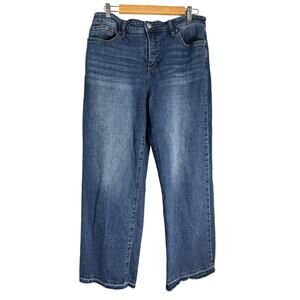 Royalty For Me Wide Leg Raw Hem Jeans Sz 14